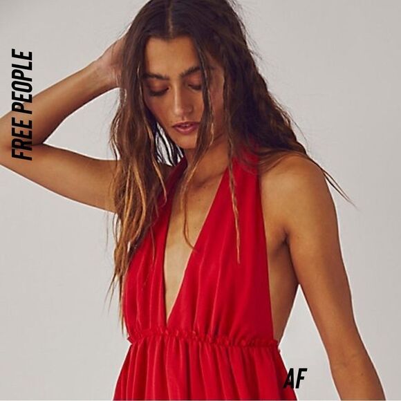 FREE PEOPLE ESMERALDA MINI BABYDOLL DRESS NEW MEDIUM - Picture 4 of 4